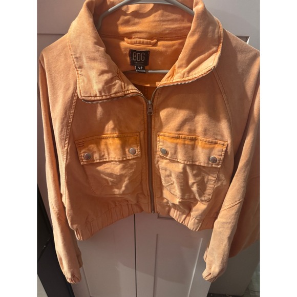BDG Jackets & Blazers - BDG WomeCropped Corduroy Jacket Orange Zip‎ Pockets Cropped Casual Size S